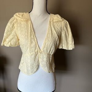 NWOT Target Cream Eyelet Blouse 100% cotton